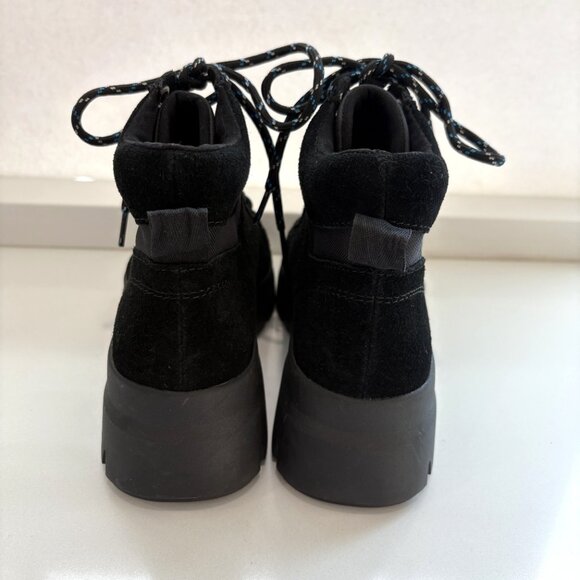 Koolaburra by UGG Jozie Combat Boots Suede Faux Fur Lace Up Booties Black Size 7 - Picture 4 of 7